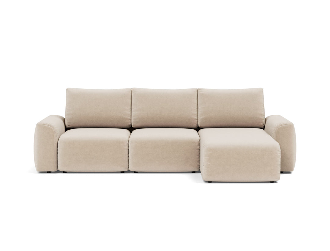 Canapea extensibila cu sezlong Norum cu brate masive 145x240cm, tesatura la alegere #material_410-esina-almond