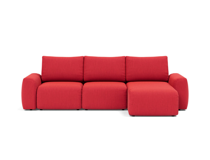 Canapea extensibila cu sezlong Norum cu brate masive 145x240cm, tesatura la alegere #material_511-elegance-red