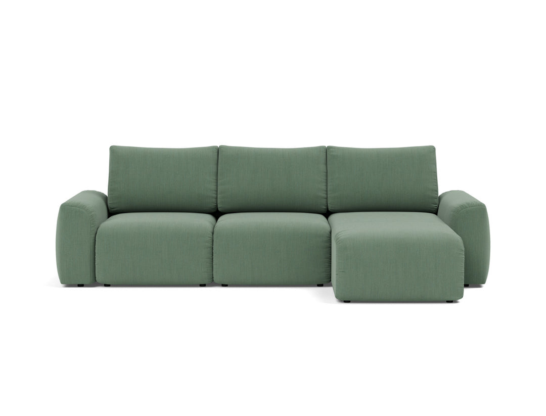 Canapea extensibila cu sezlong Norum cu brate masive 145x240cm, tesatura la alegere #material_518-elegance-green