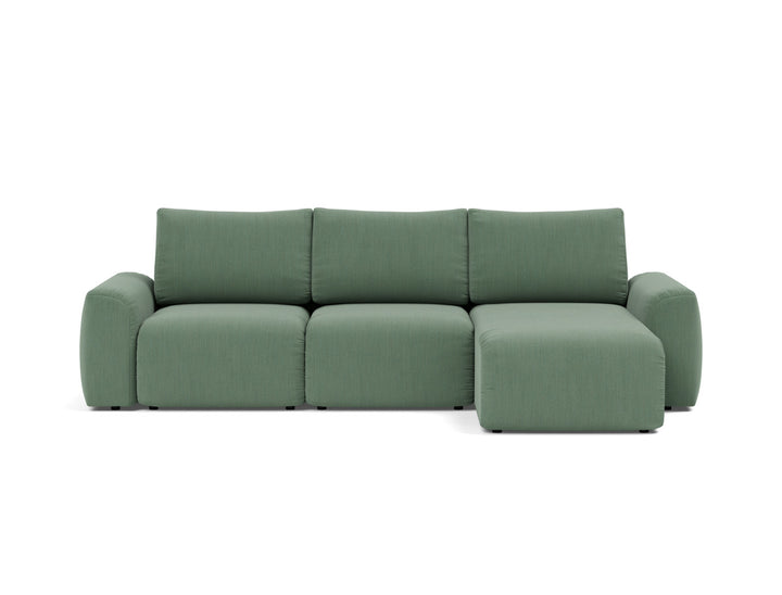 Canapea extensibila cu sezlong Norum cu brate masive 145x240cm, tesatura la alegere #material_518-elegance-green