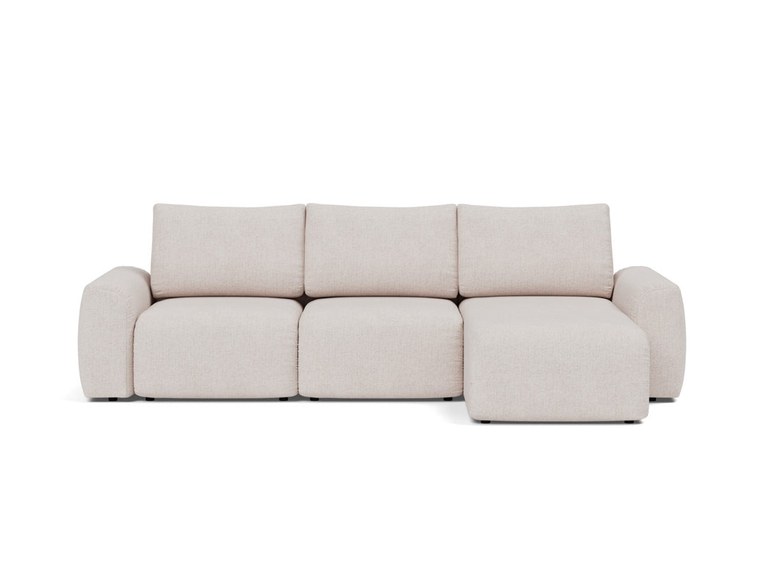 Canapea extensibila cu sezlong Norum cu brate masive 145x240cm, tesatura la alegere #material_300-weda-sand