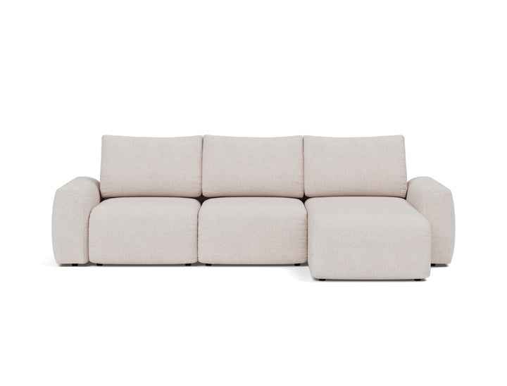 Canapea extensibila cu sezlong Norum cu brate masive 145x240cm, tesatura la alegere #material_300-weda-sand