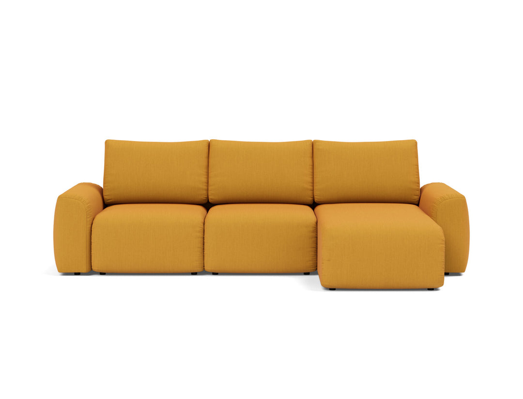 Canapea extensibila cu sezlong Norum cu brate masive 145x240cm, tesatura la alegere #material_507-elegance-burned-curry