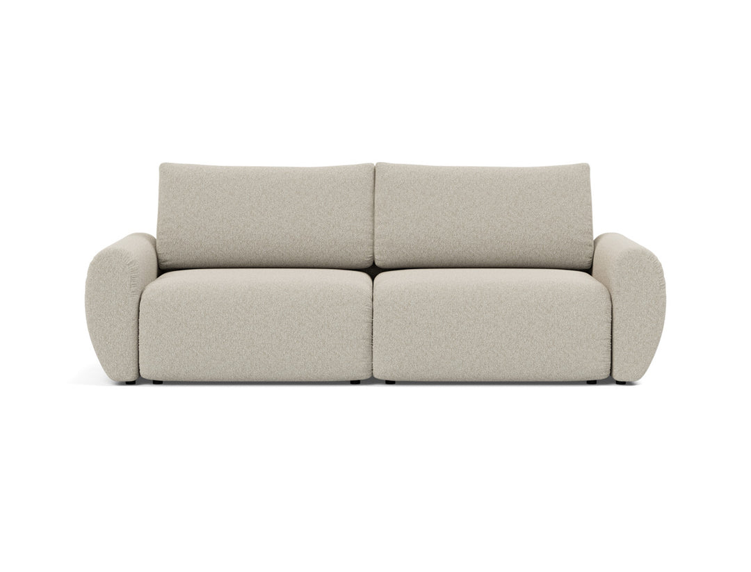 Canapea extensibila Norum cu brate rotunjite 145x200cm, tesatura la alegere #material_539-boucl-beige