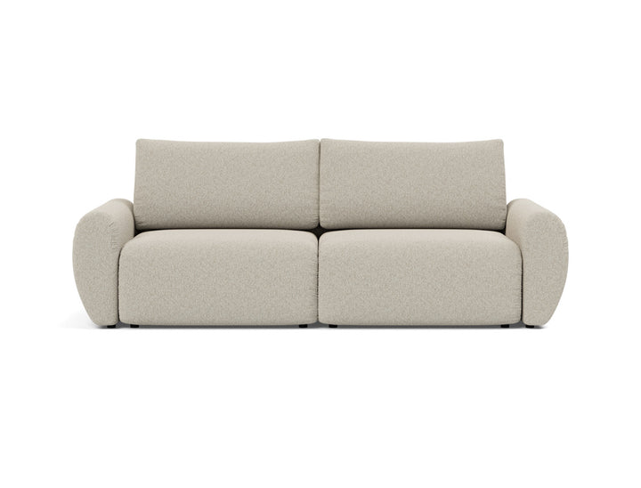 Canapea extensibila Norum cu brate rotunjite 145x200cm, tesatura la alegere #material_539-boucl-beige