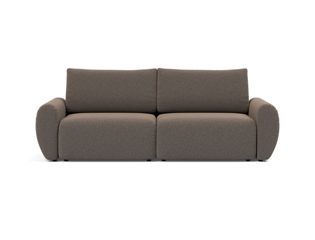 Canapea extensibila Norum cu brate rotunjite 145x200cm, tesatura la alegere #material_530-boucl-taupe