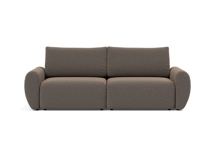 Canapea extensibila Norum cu brate rotunjite 145x200cm, tesatura la alegere #material_530-boucl-taupe
