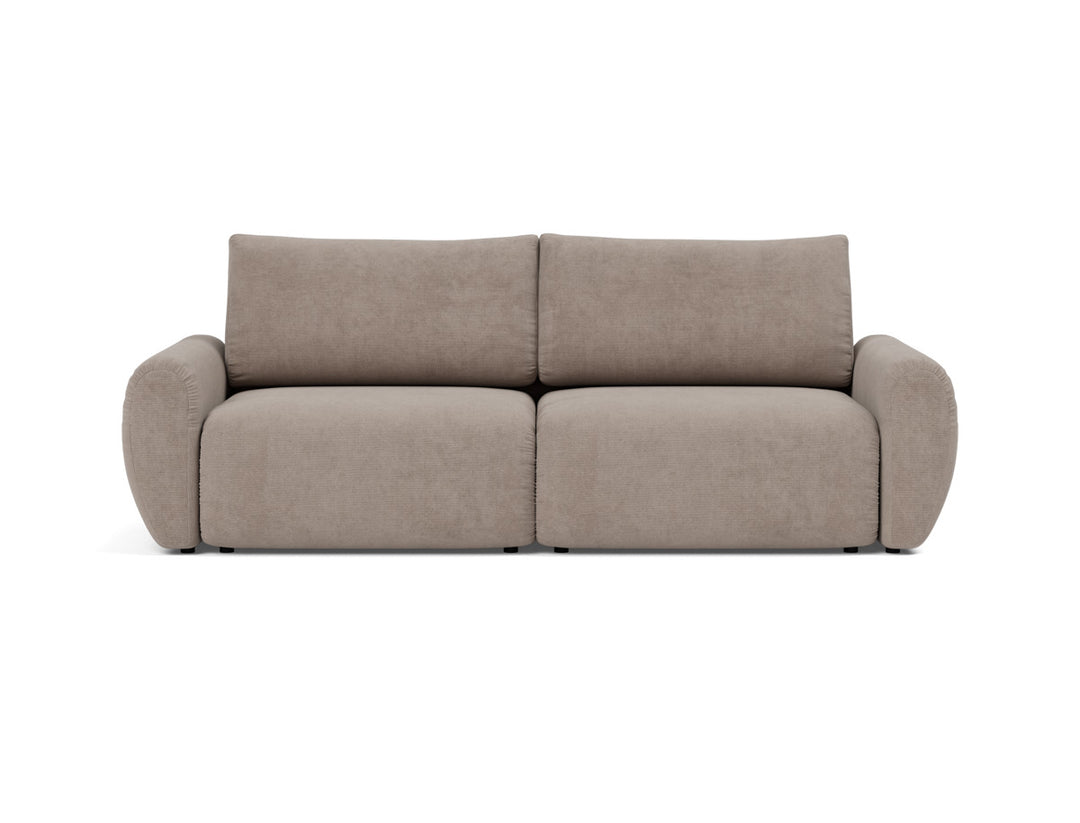Canapea extensibila Norum cu brate rotunjite 145x200cm, tesatura la alegere #material_318-cordufine-beige