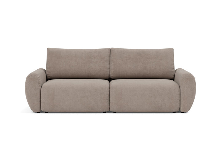Canapea extensibila Norum cu brate rotunjite 145x200cm, tesatura la alegere #material_318-cordufine-beige