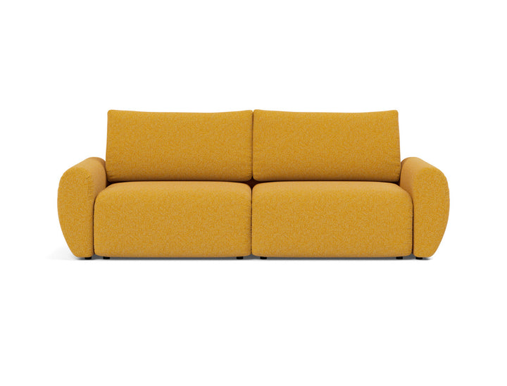 Canapea extensibila Norum cu brate rotunjite 145x200cm, tesatura la alegere #material_536-boucl-ochre