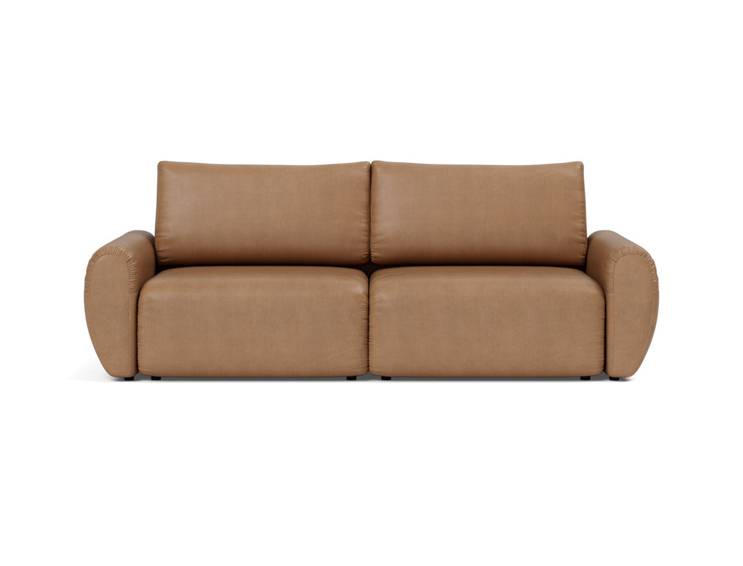 Canapea extensibila Norum cu brate rotunjite 145x200cm, tesatura la alegere #material_551-faunal-brown