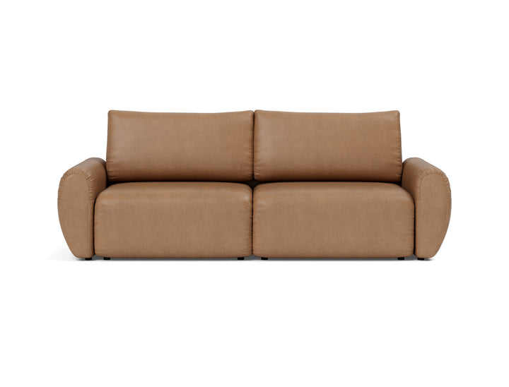Canapea extensibila Norum cu brate rotunjite 145x200cm, tesatura la alegere #material_551-faunal-brown