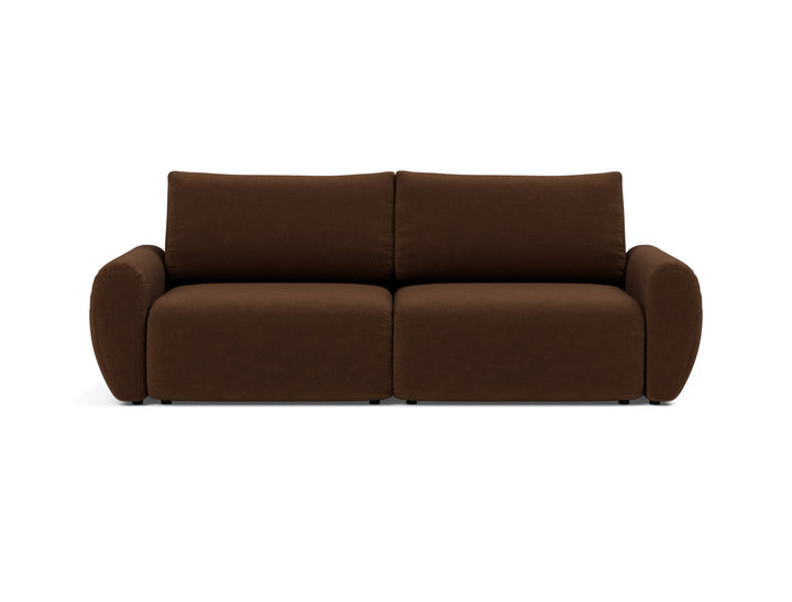 Canapea extensibila Norum cu brate rotunjite 145x200cm, tesatura la alegere #material_359-taura-cappuccino