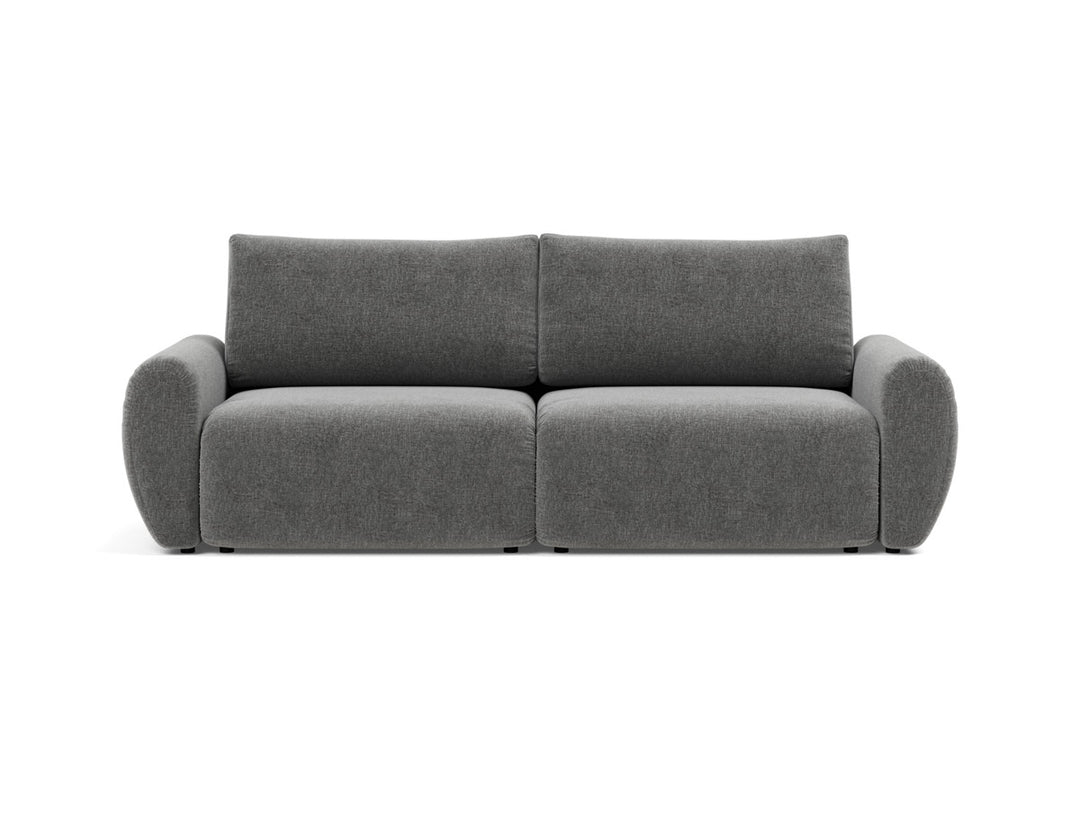 Canapea extensibila Norum cu brate rotunjite 145x200cm, tesatura la alegere #material_563-twist-charcoal