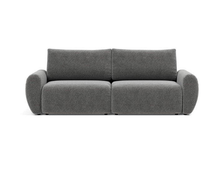 Canapea extensibila Norum cu brate rotunjite 145x200cm, tesatura la alegere #material_563-twist-charcoal