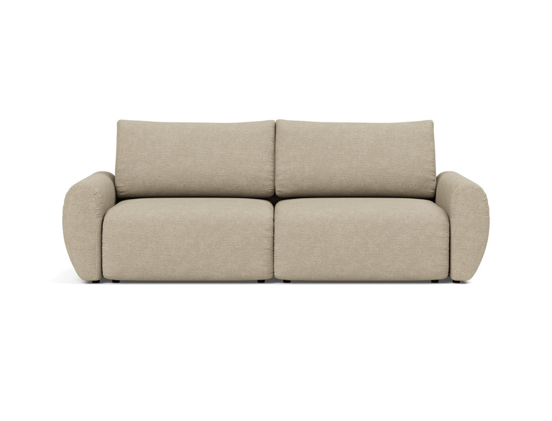 Canapea extensibila Norum cu brate rotunjite 145x200cm, tesatura la alegere #material_356-taura-sand