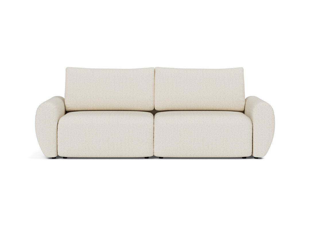 Canapea extensibila Norum cu brate rotunjite 145x200cm, tesatura la alegere #material_531-boucl-off-white
