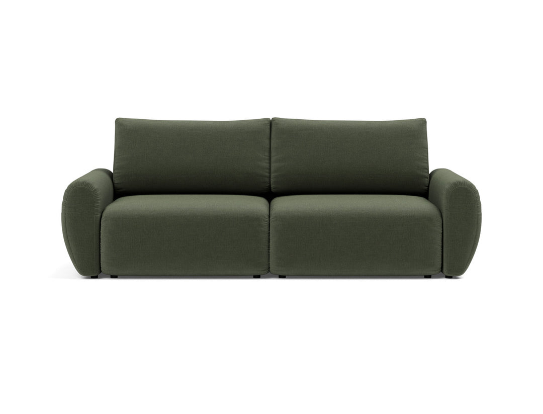 Canapea extensibila Norum cu brate rotunjite 145x200cm, tesatura la alegere #material_413-esina-olive-green