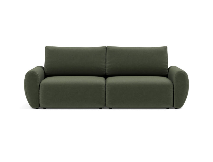 Canapea extensibila Norum cu brate rotunjite 145x200cm, tesatura la alegere #material_413-esina-olive-green
