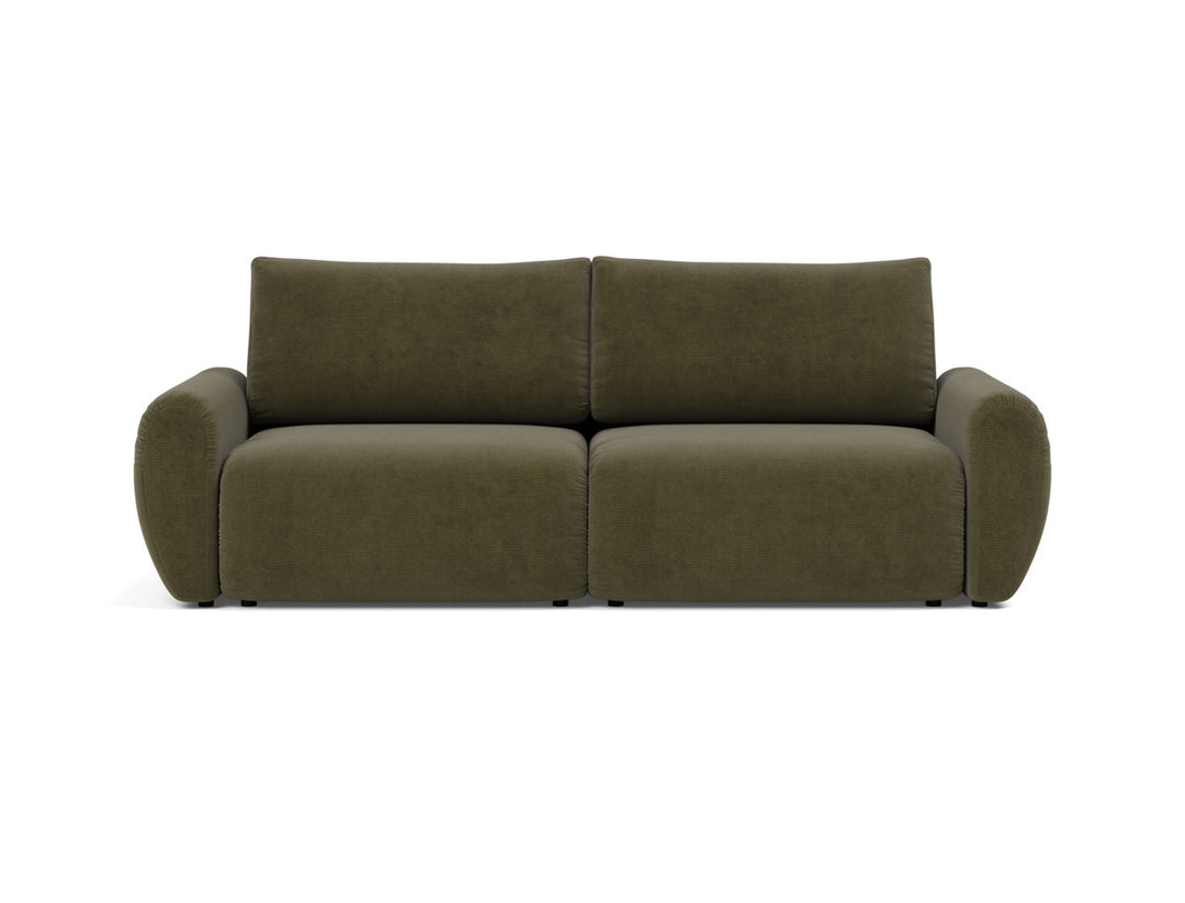 Canapea extensibila Norum cu brate rotunjite 145x200cm, tesatura la alegere #material_316-cordufine-pine-green