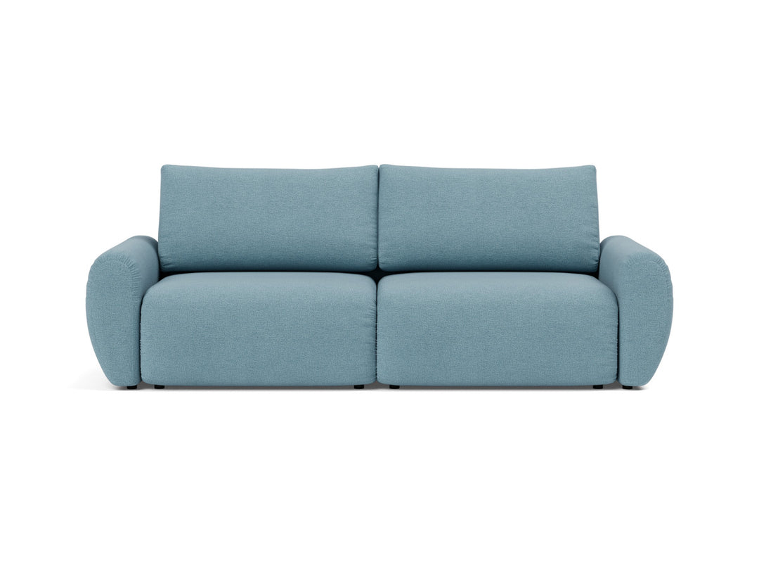 Canapea extensibila Norum cu brate rotunjite 145x200cm, tesatura la alegere #material_525-mixed-dance-light-blue