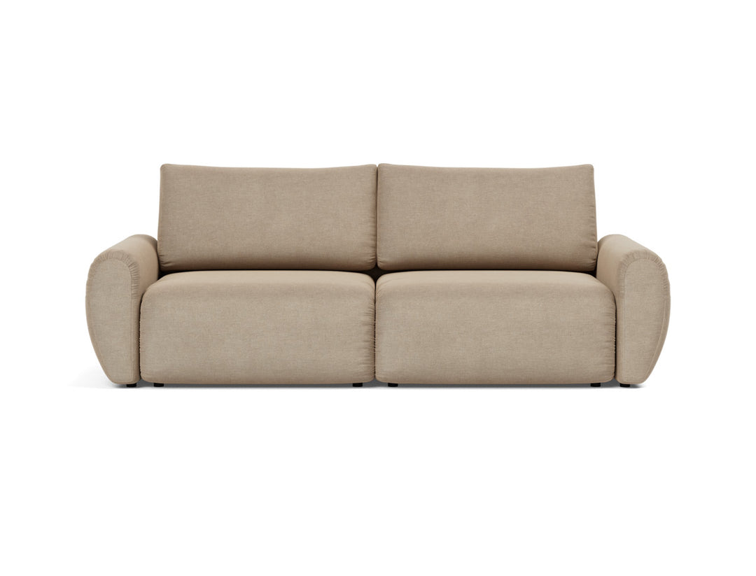 Canapea extensibila Norum cu brate rotunjite 145x200cm, tesatura la alegere #material_587-phobos-mocha
