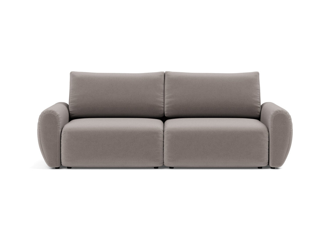 Canapea extensibila Norum cu brate rotunjite 145x200cm, tesatura la alegere #material_418-esina-truffle