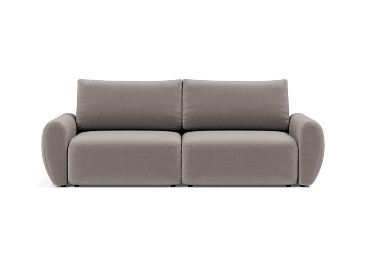 Canapea extensibila Norum cu brate rotunjite 145x200cm, tesatura la alegere #material_418-esina-truffle