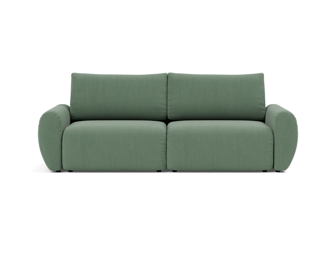 Canapea extensibila Norum cu brate rotunjite 145x200cm, tesatura la alegere #material_518-elegance-green