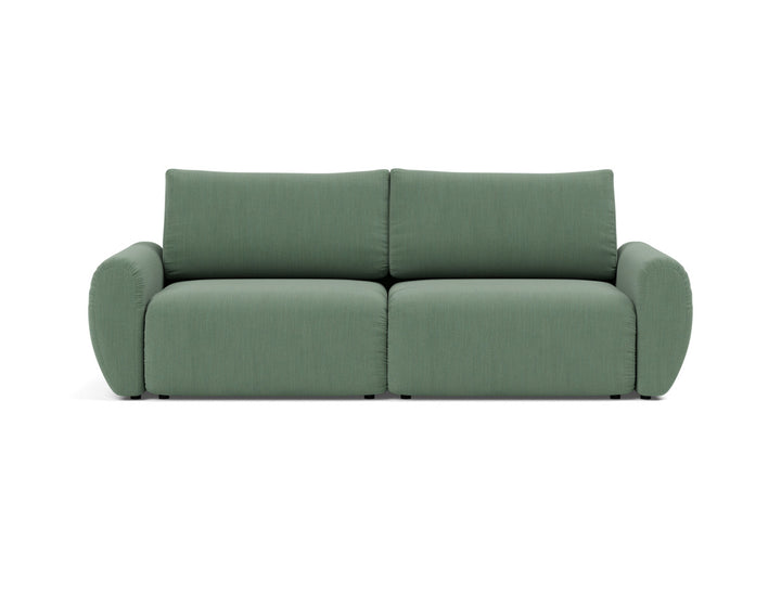 Canapea extensibila Norum cu brate rotunjite 145x200cm, tesatura la alegere #material_518-elegance-green