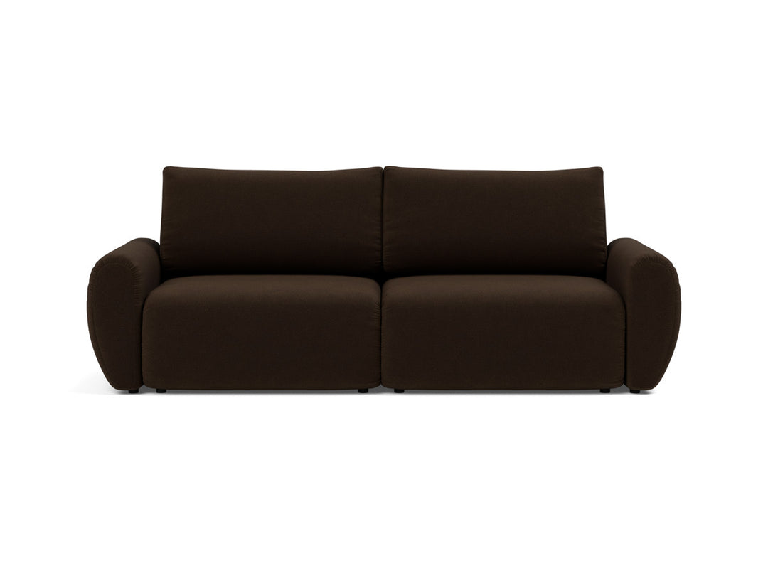 Canapea extensibila Norum cu brate rotunjite 145x200cm, tesatura la alegere #material_358-taura-chocco