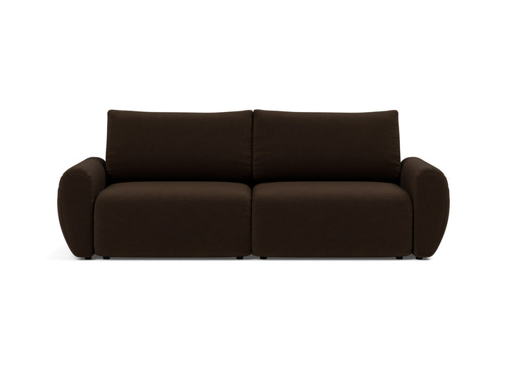 Canapea extensibila Norum cu brate rotunjite 145x200cm, tesatura la alegere #material_358-taura-chocco