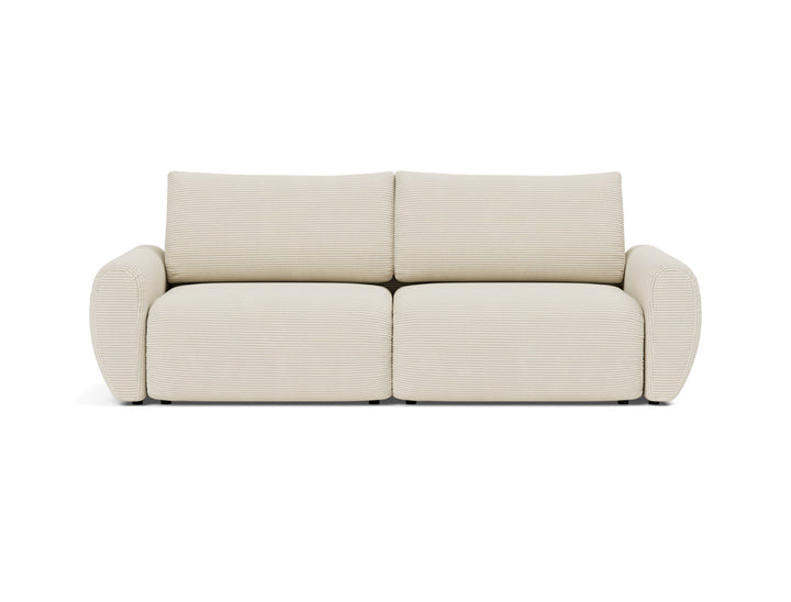 Canapea extensibila Norum cu brate rotunjite 145x200cm, tesatura la alegere #material_594-corduroy-ivory