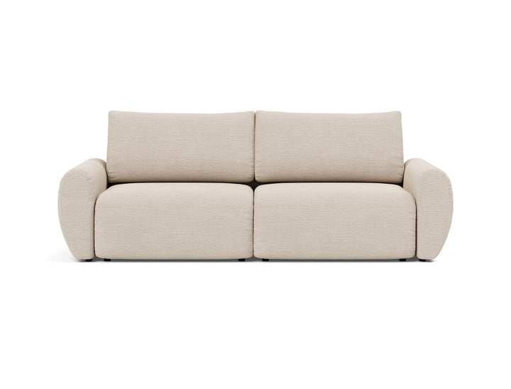 Canapea extensibila Norum cu brate rotunjite 145x200cm, tesatura la alegere #material_612-blida-sand-grey