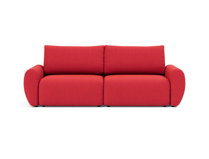 Canapea extensibila Norum cu brate rotunjite 145x200cm, tesatura la alegere #material_511-elegance-red