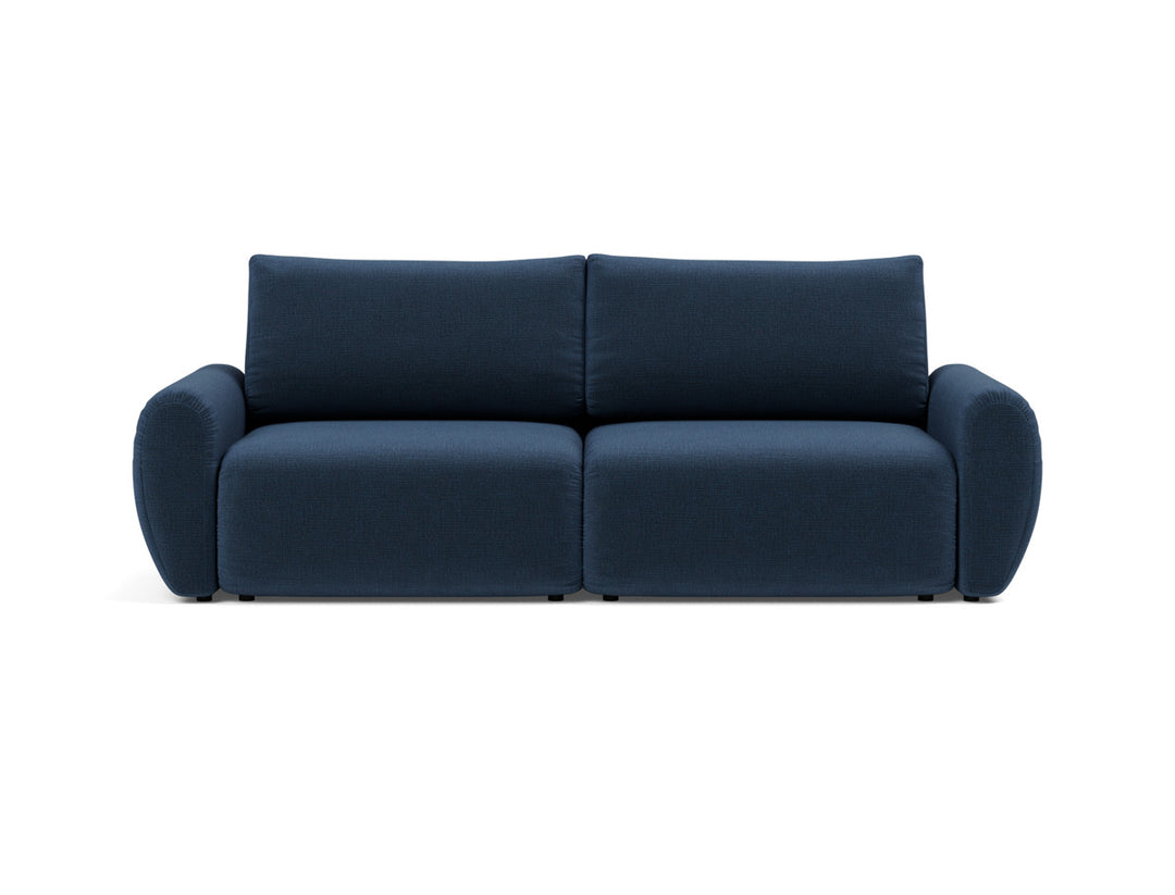 Canapea extensibila Norum cu brate rotunjite 145x200cm, tesatura la alegere #material_414-esina-indigo-blue