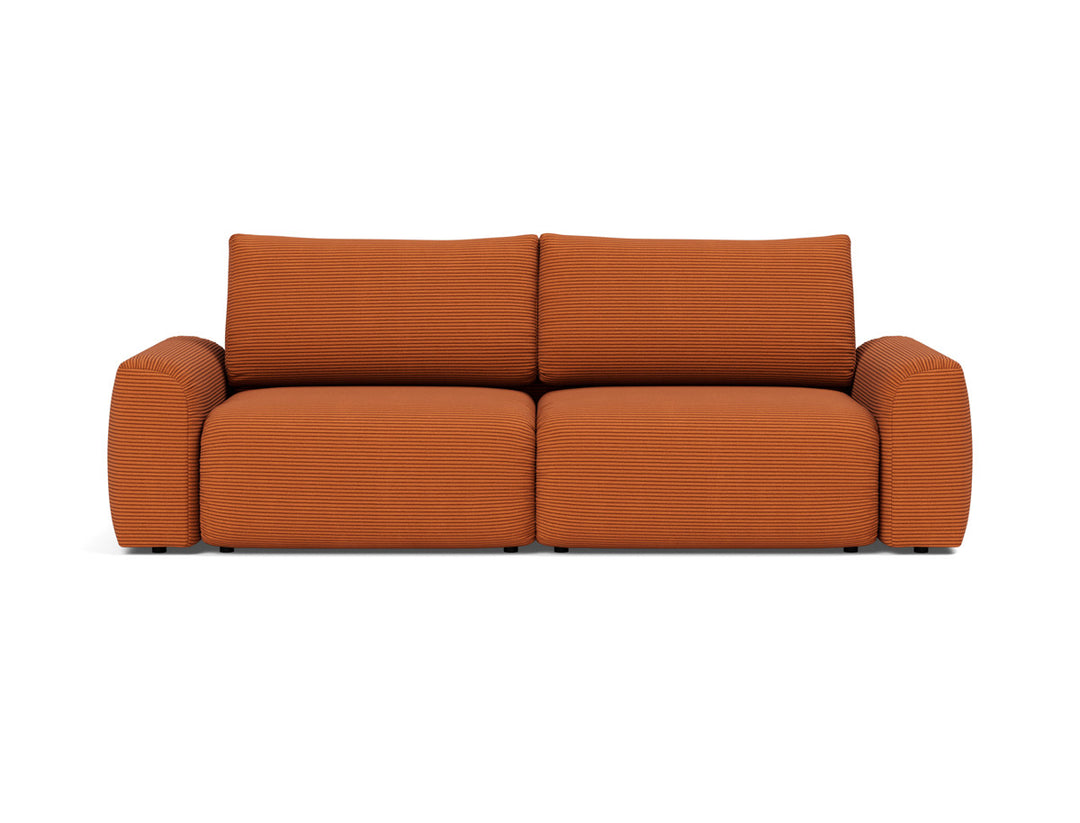 Canapea extensibila Norum cu brate masive 145x200cm, tesatura la alegere #material_595-corduroy-burnt-orange