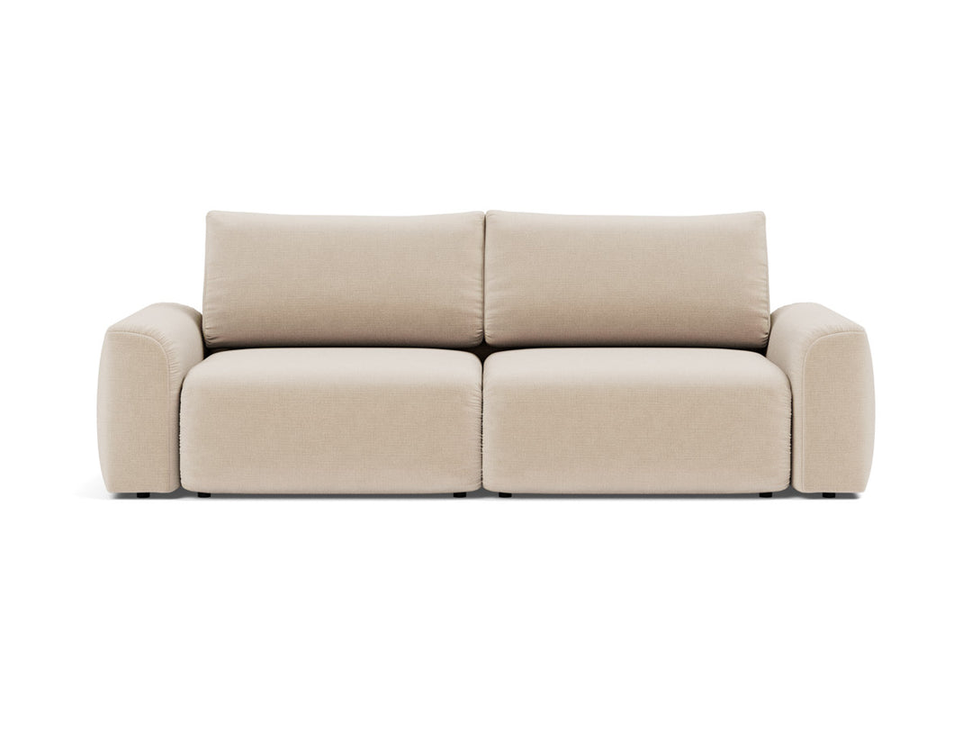 Canapea extensibila Norum cu brate masive 145x200cm, tesatura la alegere #material_410-esina-almond