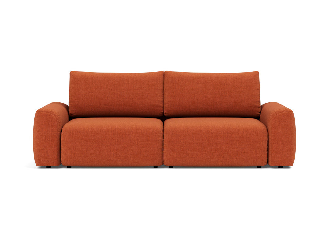 Canapea extensibila Norum cu brate masive 145x200cm, tesatura la alegere #material_412-esina-rust-orange