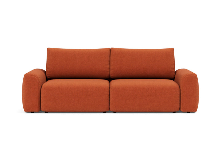 Canapea extensibila Norum cu brate masive 145x200cm, tesatura la alegere #material_412-esina-rust-orange