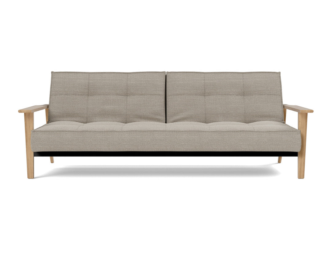 Canapea extensibila Splitback Frej Oak 115x210cm, tesatura la alegere #material_579-kenya-gravel
