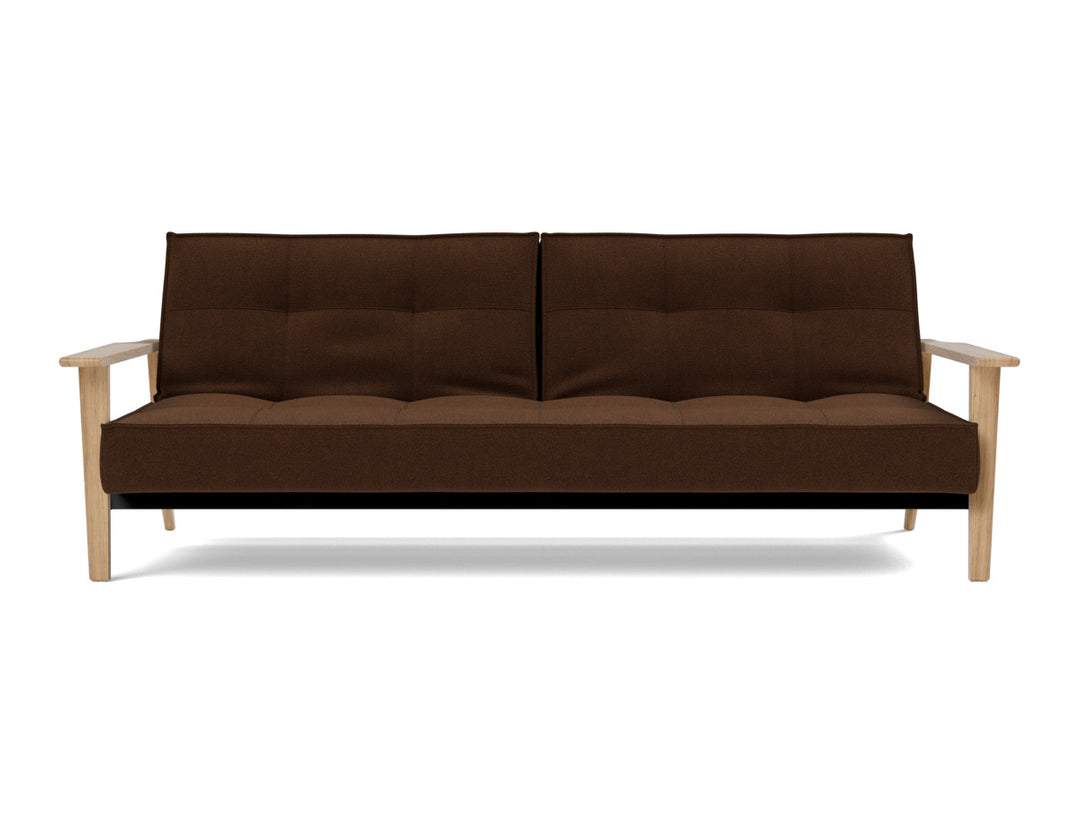 Canapea extensibila Splitback Frej Oak 115x210cm, tesatura la alegere #material_359-taura-cappuccino