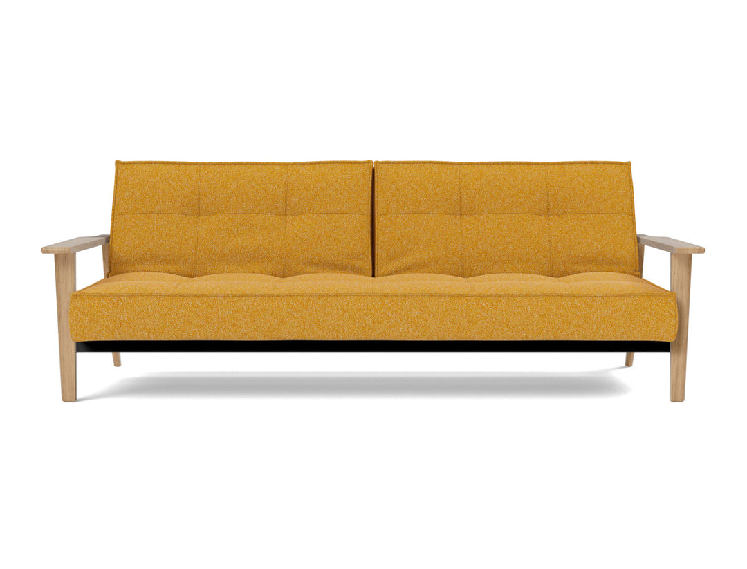 Canapea extensibila Splitback Frej Oak 115x210cm, tesatura la alegere #material_536-boucl-ochre