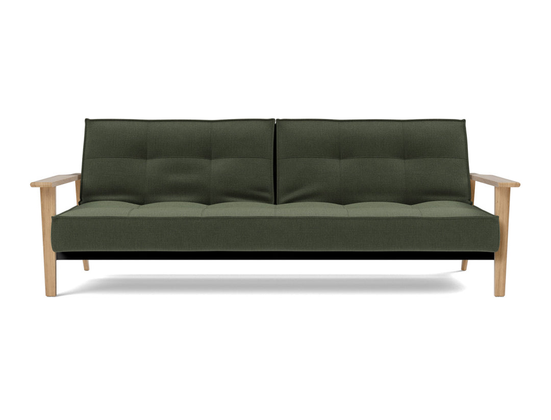 Canapea extensibila Splitback Frej Oak 115x210cm, tesatura la alegere #material_413-esina-olive-green