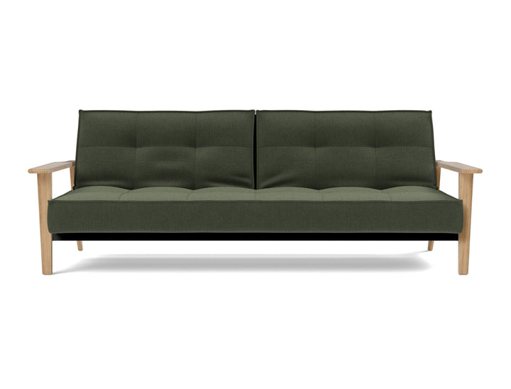 Canapea extensibila Splitback Frej Oak 115x210cm, tesatura la alegere #material_413-esina-olive-green