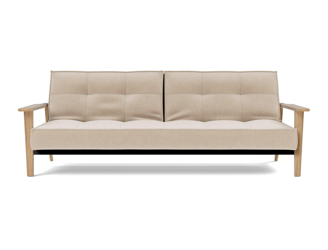 Canapea extensibila Splitback Frej Oak 115x210cm, tesatura la alegere #material_410-esina-almond