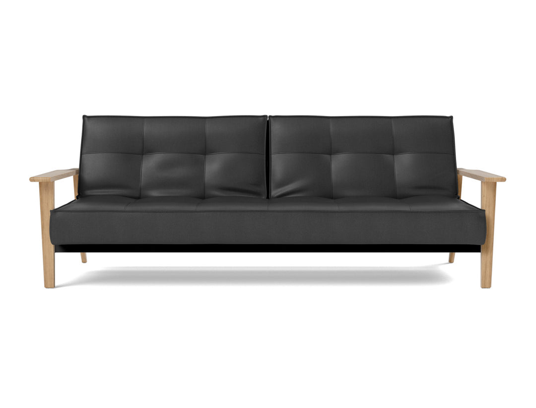 Canapea extensibila Splitback Frej Oak 115x210cm, tesatura la alegere #material_550-faunal-black