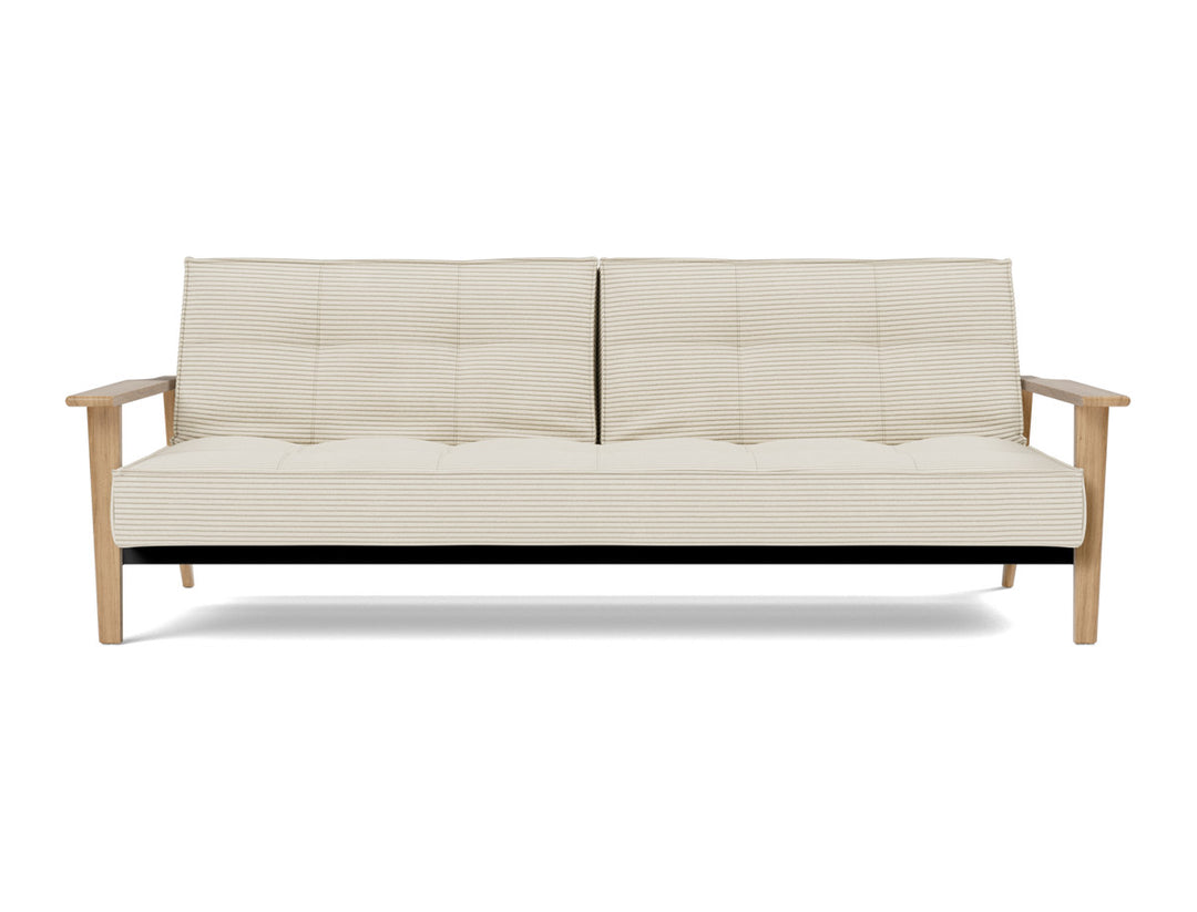 Canapea extensibila Splitback Frej Oak 115x210cm, tesatura la alegere #material_594-corduroy-ivory