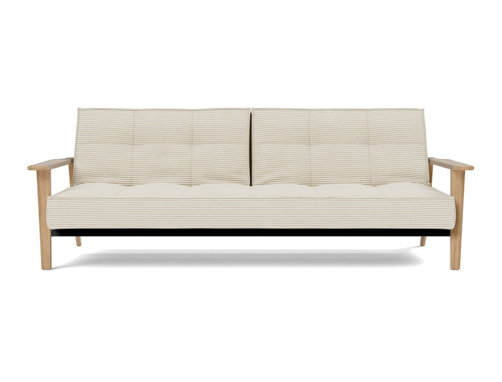 Canapea extensibila Splitback Frej Oak 115x210cm, tesatura la alegere #material_594-corduroy-ivory