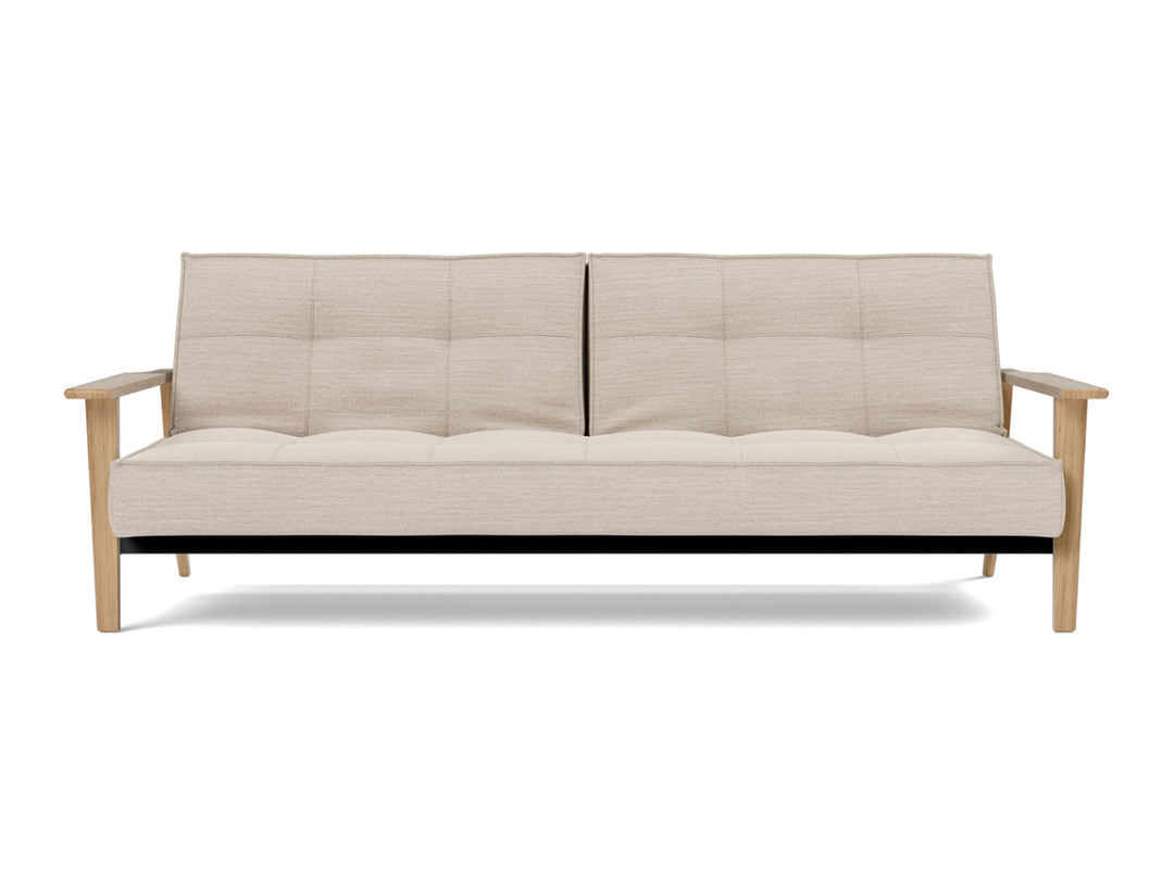Canapea extensibila Splitback Frej Oak 115x210cm, tesatura la alegere #material_612-blida-sand-grey